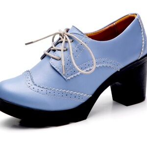 Oxford Chunky Platform Leather Pump Shoes -  Beauxbatons Harry Potter Costume